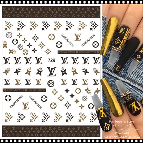 white louis vuitton nail stickers